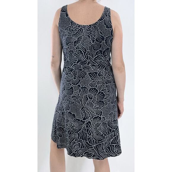 Mod-O-Doc Navy and White Printed Scoopneck Dress Size Small - Picture 3 of 4